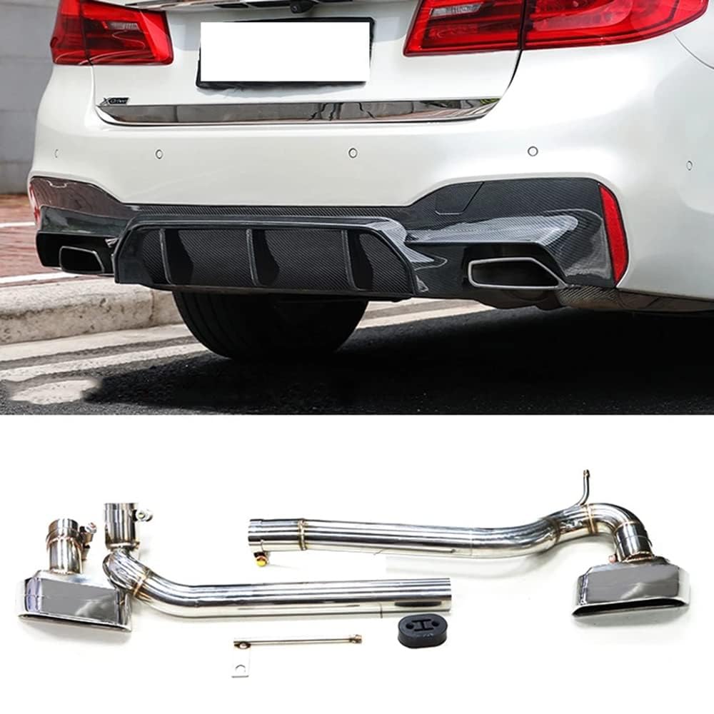 Universelle Auto Auspuffendrohr für BMW F10 520i 530i 528i Up To G30 G31, Auto Auspuffrohr Spitze Edelstahl Endrohr Fahrzeug Spitze Abgassystem Modellieren Zubehör,B/Silver von ASKKLP