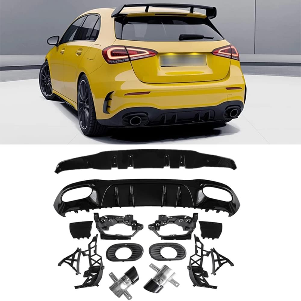 Universelle Auto Auspuffendrohr für Mercedes Benz A180 A200 A250 A35 Hatchback AMG 2019-2024, Auto Auspuffrohr Spitze Edelstahl Endrohr Fahrzeug Spitze Abgassystem Modellieren Zubehör von ASKKLP