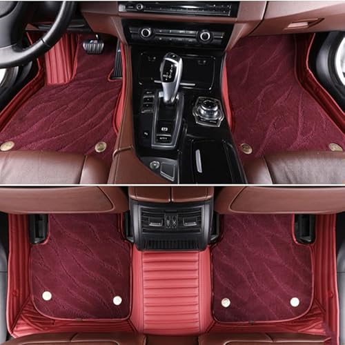 rutschfest Allwetterschutz Automatten für Audi A8 Saloon D4 (SWB) 5 Seats 2010-2017, Doppellagige Fußmatten Auto Universal Custom Auto-Fußmatten Zubehör für den Autoinnenraum,A/WineRed von ASKKLP