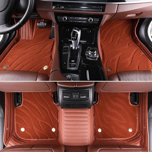 rutschfest Allwetterschutz Automatten für BMW M4 Cabriolet 2014-2023, Doppellagige Fußmatten Auto Universal Custom Auto-Fußmatten Zubehör für den Autoinnenraum,A/Brown von ASKKLP