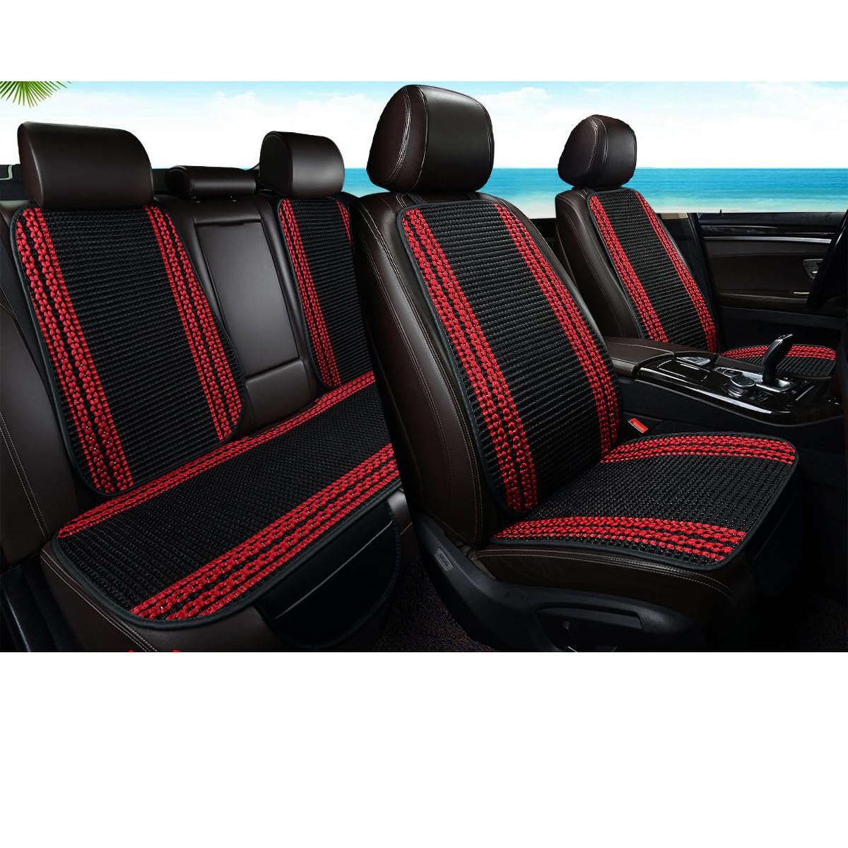 ASNAT Belüfteter Autositzbezug den Sommer für Dodge Avenger, Atmungsaktiv Und Bequem, Anti Rutsch Autositzschoner,A-black-7PCS von ASNAT