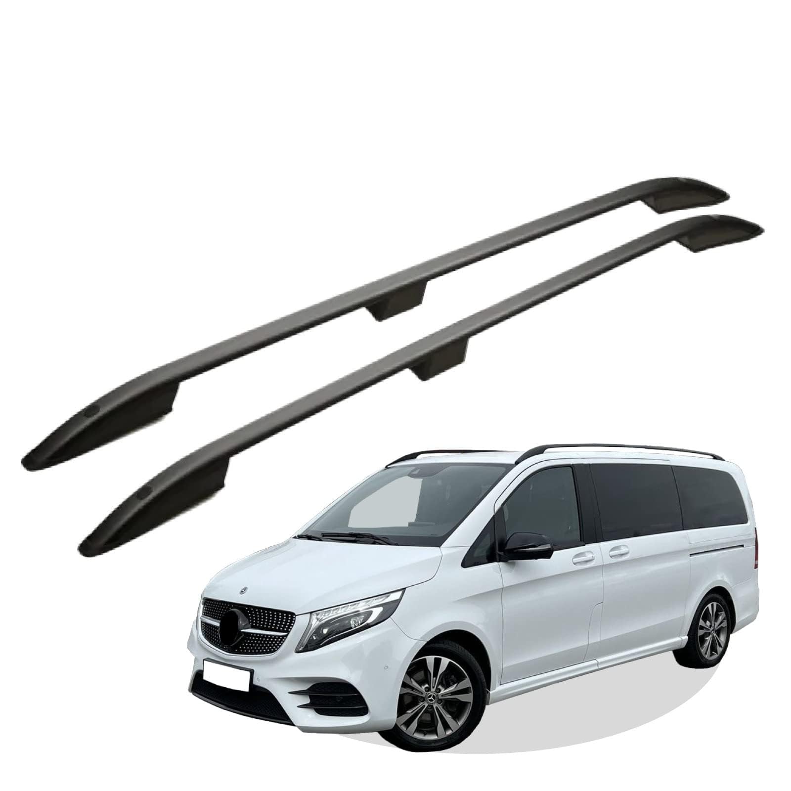 Dachreling aus Aluminium eloxiert für Mercedes Benz V-Klasse L2 2014,Dachträger Gepäckträger Relingträger Dachgepäckträger Dachfahrradträger von ASNAT