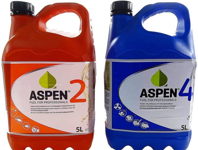 10 Liter ASPEN Alkylatbenzin Sonderkraftstoff 5L 2-Takt + 5L 4-Takt Sparset von Greenstar