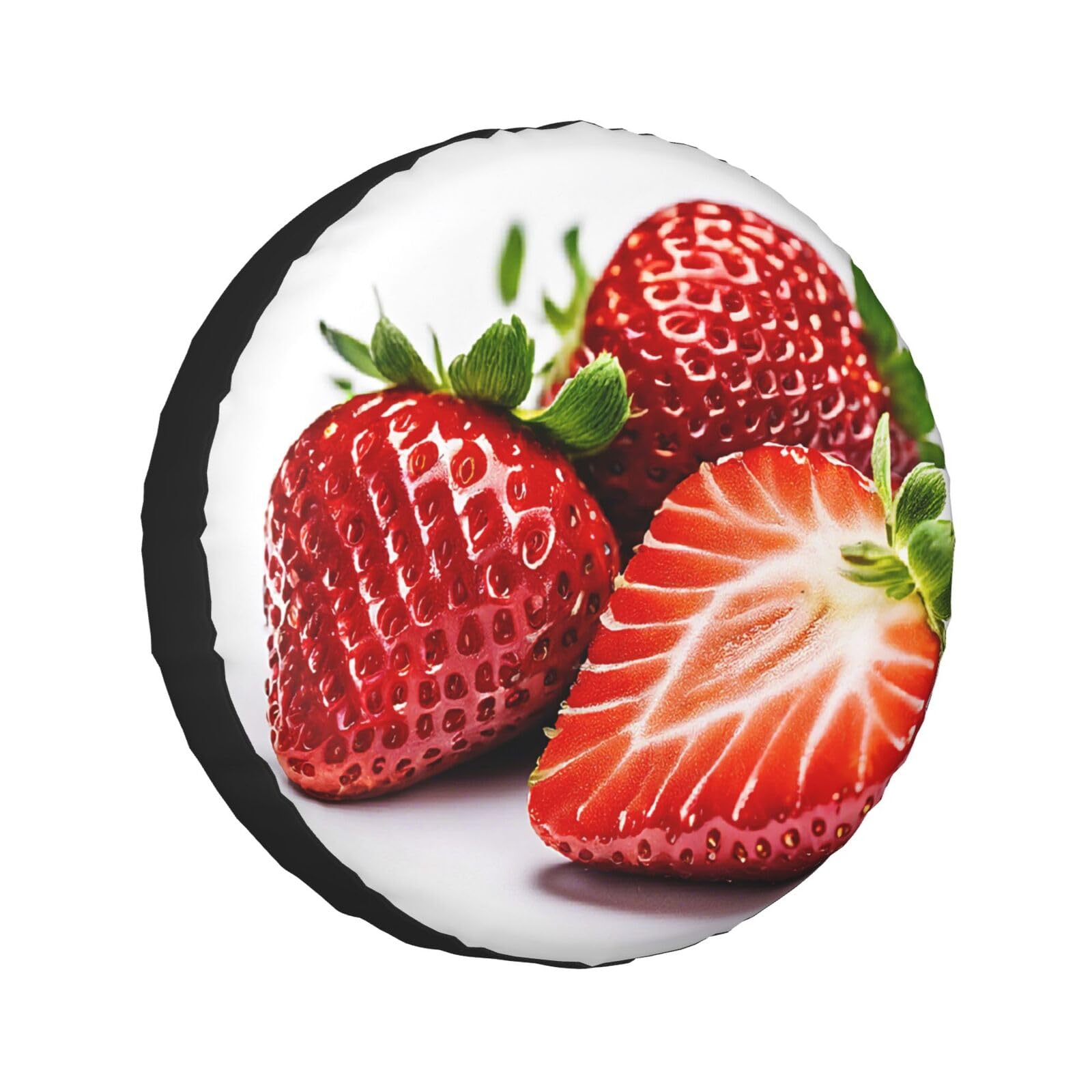 (Fresh Strawberry) bedruckte Reifenabdeckung für Auto, LKW, Anhänger, Ersatzrad-Reifenabdeckung, passend für 60–83 cm Reifen von ASPOIJHN