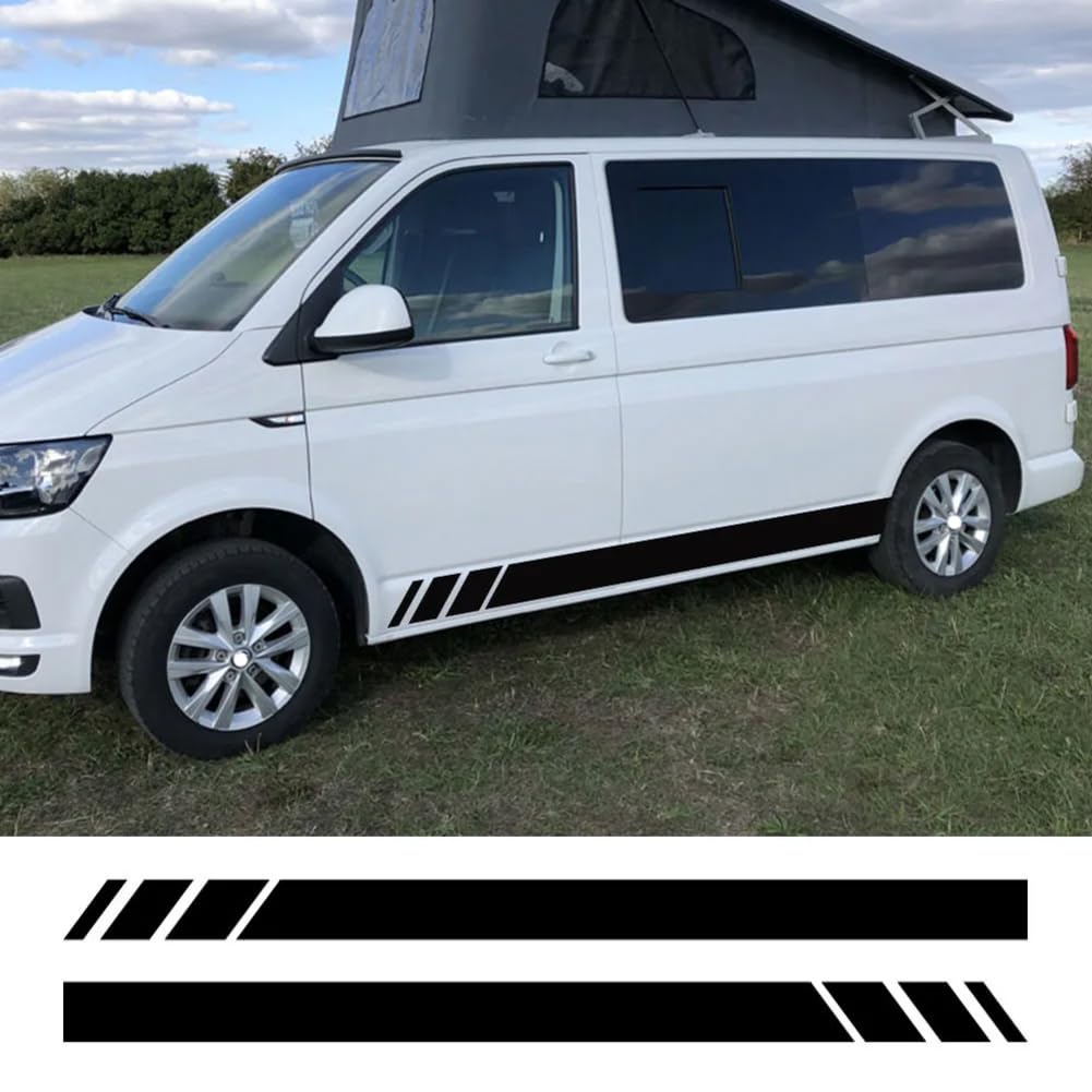 2 STÜCKE Autotür-Seitenaufkleber, für VW Transporter T4 T5 T6 Caravelle Multivan Camper Van Vinyl Aufkleber Zubehör von ASQFJMHP