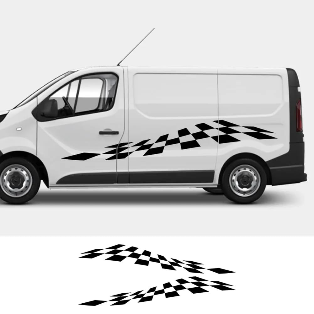 2 STÜCKE Autotür-Seitenaufkleber, für Vauxhall, für Opel Vivaro, für R=enault Trafic Graphics Camper Van Vinyl Film Aufkleber Tuning Zubehör von ASQFJMHP