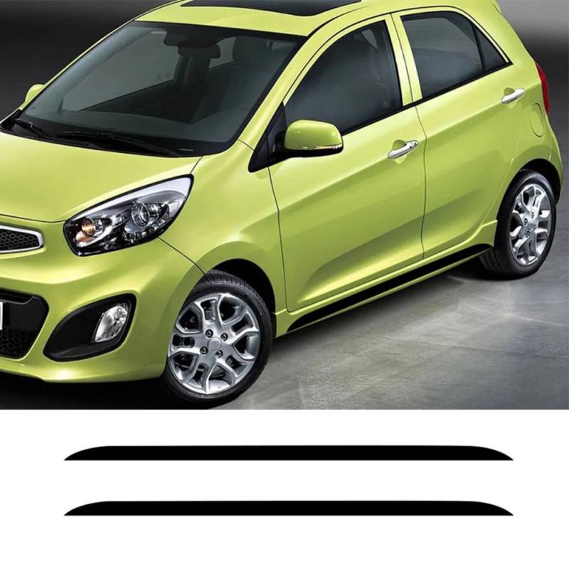 2 Stück Auto Seitentür Rock Streifen Aufkleber, für Kia Picanto GT DIY Styling Tuning Zubehör Auto Vinyl Film Aufkleber von ASQFJMHP