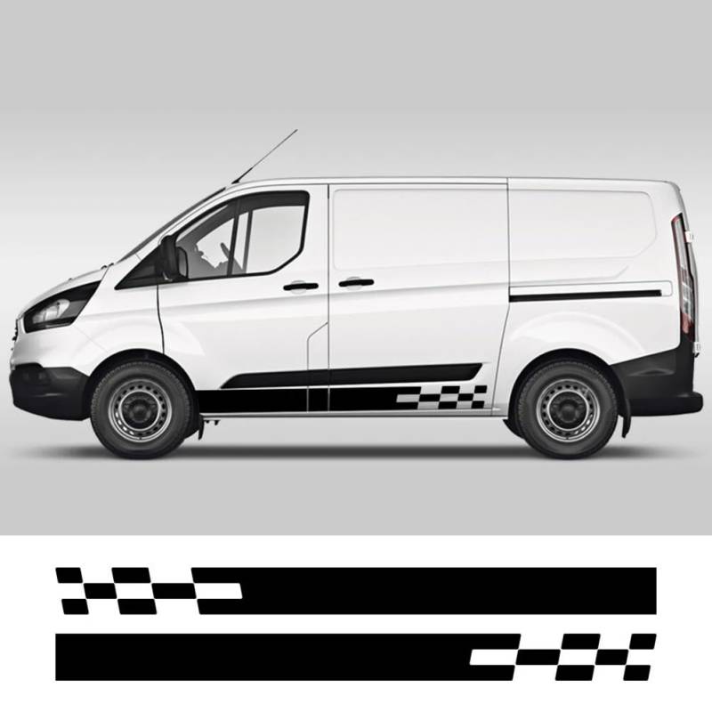 2 Stück Autoaufkleber Camper Wohnmobil Streifen Benutzerdefinierte Sport Styling Grafik Aufkleber, für Ford Transit, für Tourneo MK7 Autozubehör von ASQFJMHP