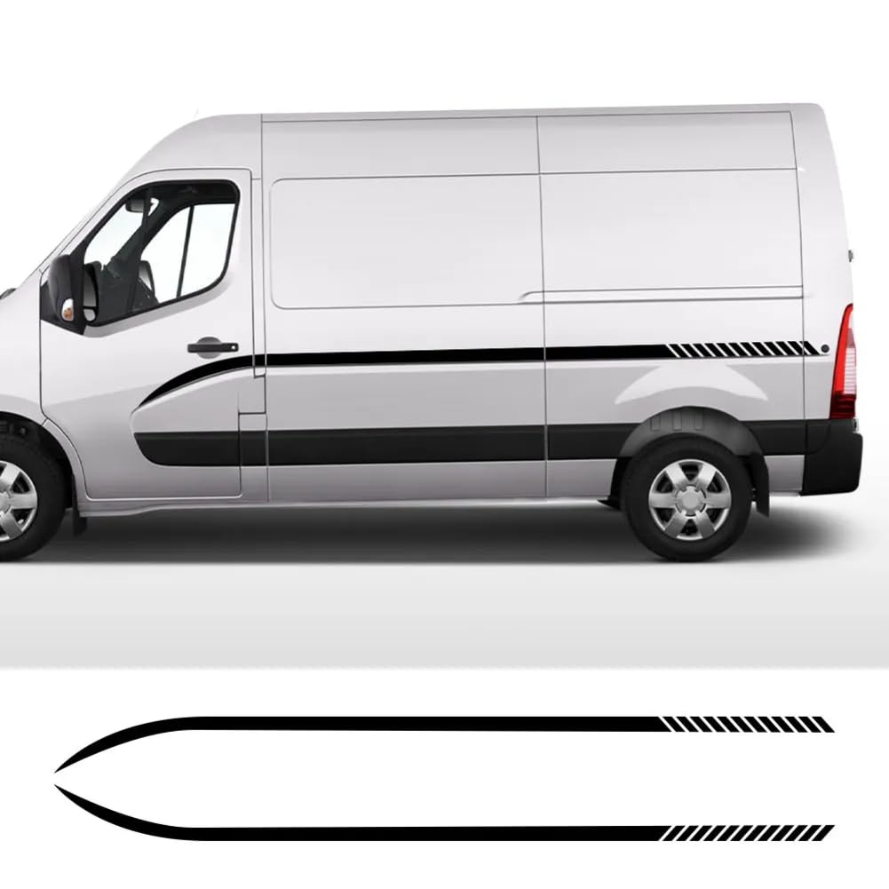 2 Stück Autotür-Taillenlinien-Dekoraufkleber, für R=enault Master Wohnmobil Van Auto-Styling-Grafiken Vinyl-Aufkleber Zubehör von ASQFJMHP