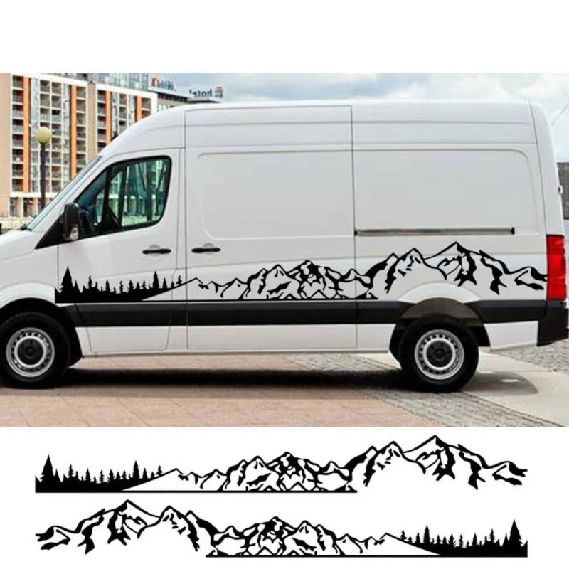 2 Teile/los Autoaufkleber Wohnmobil Camper Van DIY Streifen Berg Grafik Aufkleber, für VW, für Crafter, für Tuning Zubehör von ASQFJMHP