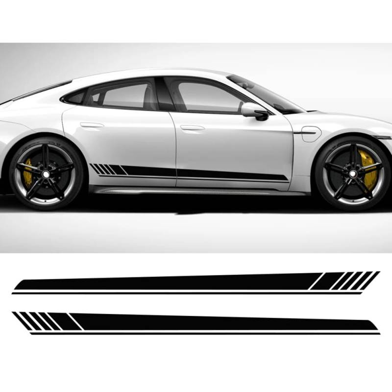 2 stücke 220x14cm Auto Seite Körper Sport Racing Lange Streifen Auto Aufkleber Vinyl Wrap Decals DIY Aufkleber Autos Auto Zubehör von ASQFJMHP