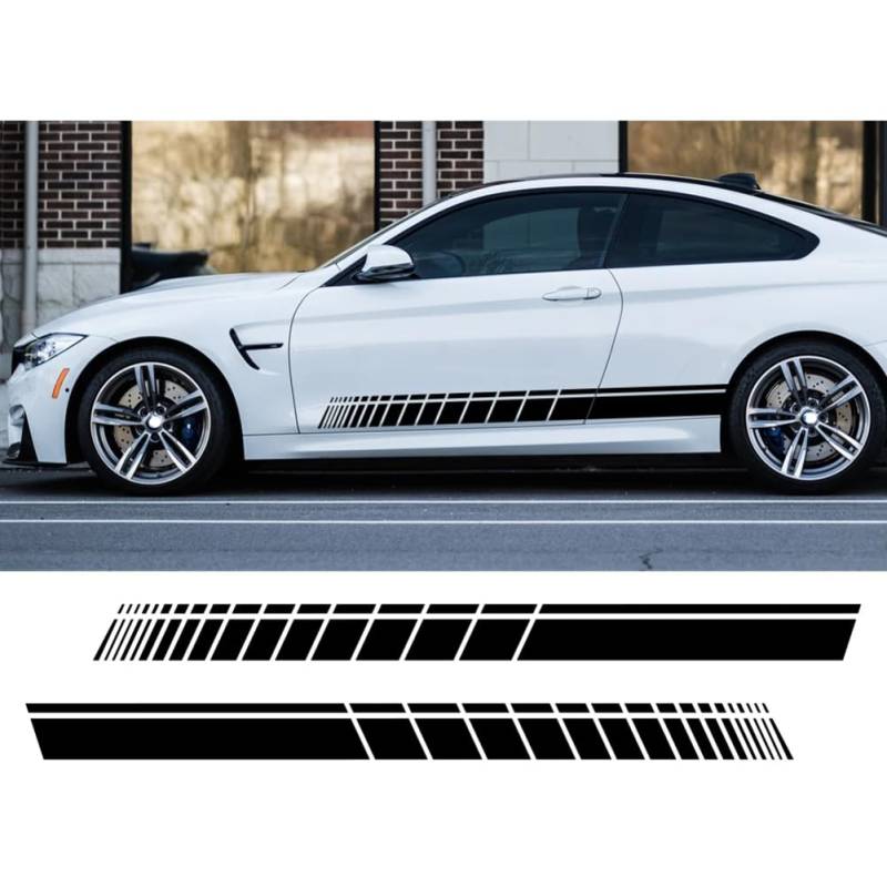 2 stücke Auto Seitenschweller Aufkleber Lange Streifen Auto Vinyl Film Wrap Aufkleber Tuning Universal Shelter Kratzer DIY Auto Zubehör von ASQFJMHP