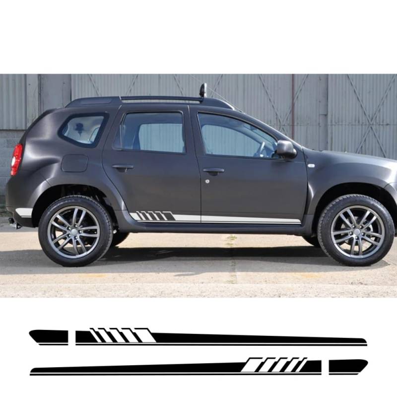 2-teilige Auto-Seitentüraufkleber für R=enault Dacia Duster Logan Sandero Auto-Vinylfolie Aufkleber Styling Auto-Tuning-Zubehör von ASQFJMHP