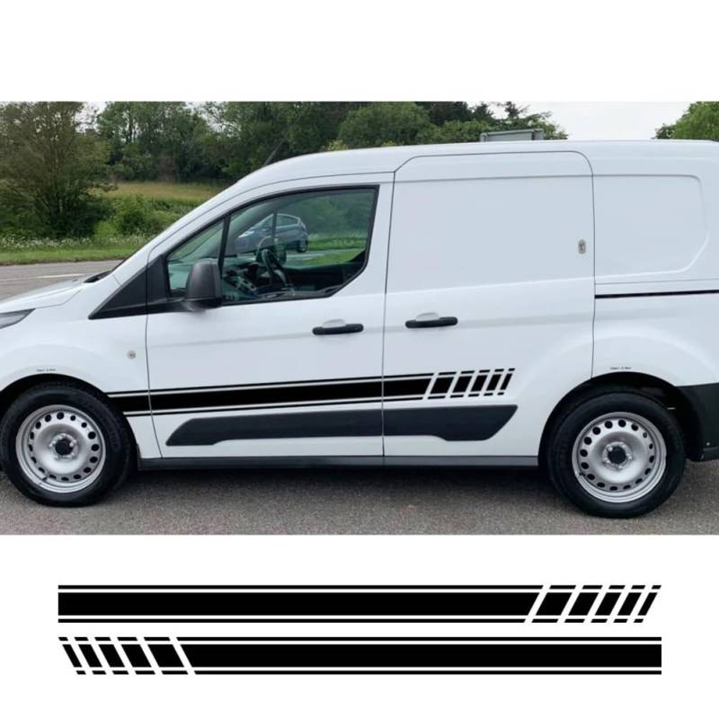 2-teilige Autotür-Seitenaufkleber, für Ford Transit Connect Camper Van Line Graphics Styling Vinyl Dekor Aufkleber Auto-Tuning-Zubehör von ASQFJMHP