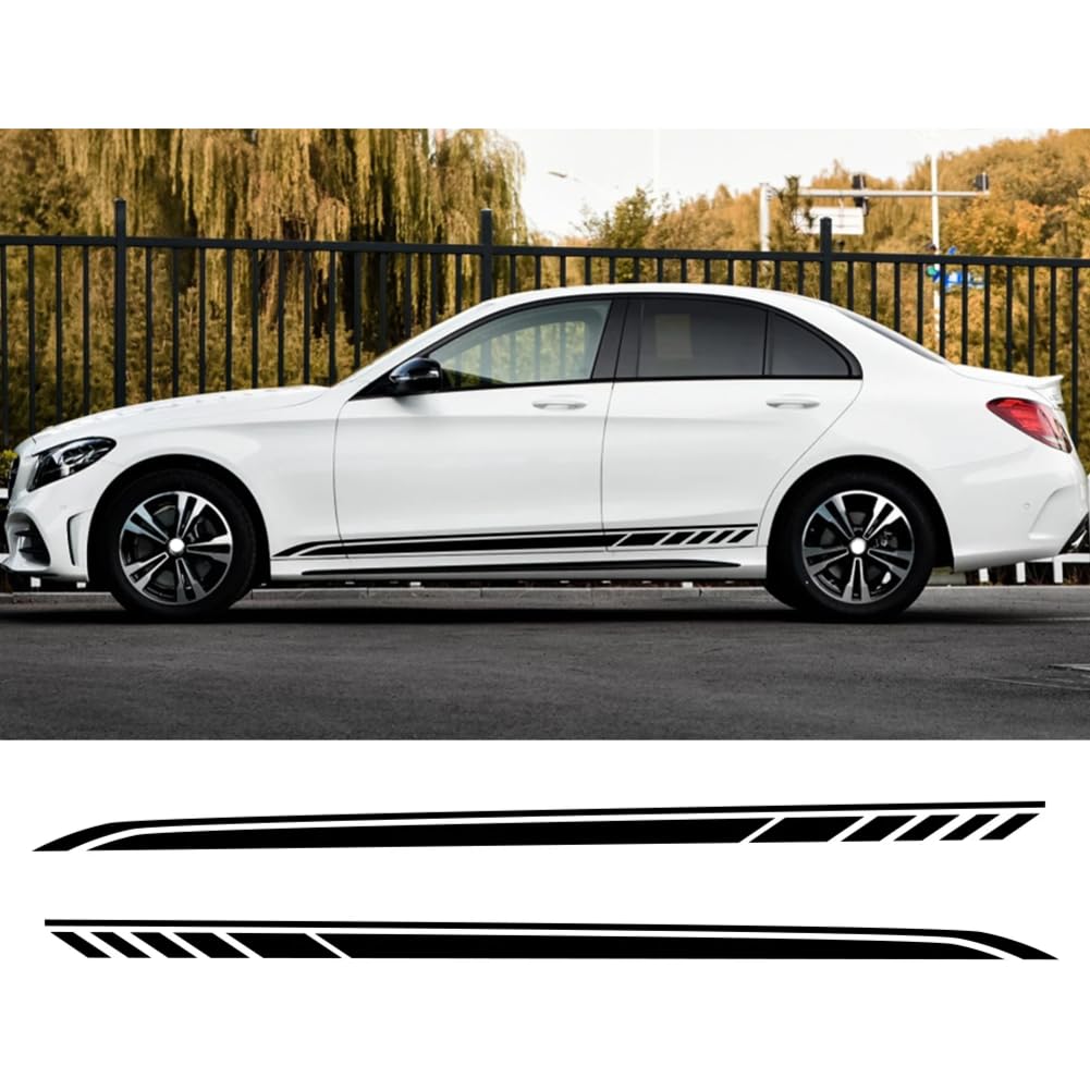 Auto-Seitenstreifen-PVC-Aufkleber, für M=ercedes B=ENZ W205 W204 W203 W212 C-Klasse C180 C200 C300 C63 Vinyl-Styling-Tuning-Zubehör von ASQFJMHP