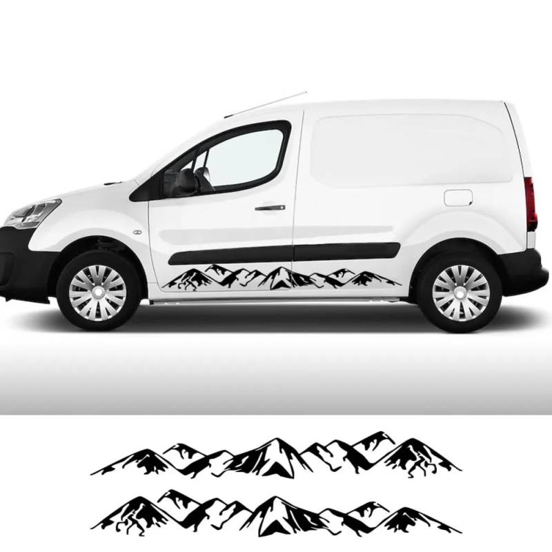 Auto-Seitentüraufkleber, für Citroen Berlingo K9 XL Camper Van Auto-Tuning-Zubehör Grafiken Mountain Style Vinyl Dekor Aufkleber von ASQFJMHP