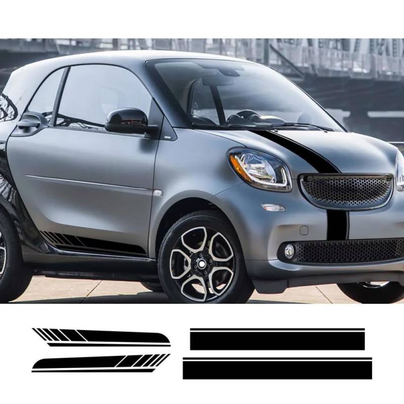 Autoaufkleber, für M=ercedes B=ENZ Smart Forease Fortwo Fourjoy Forspeed Grafikstreifen Stil Vinyl Aufkleber Auto-Tuning-Zubehör von ASQFJMHP