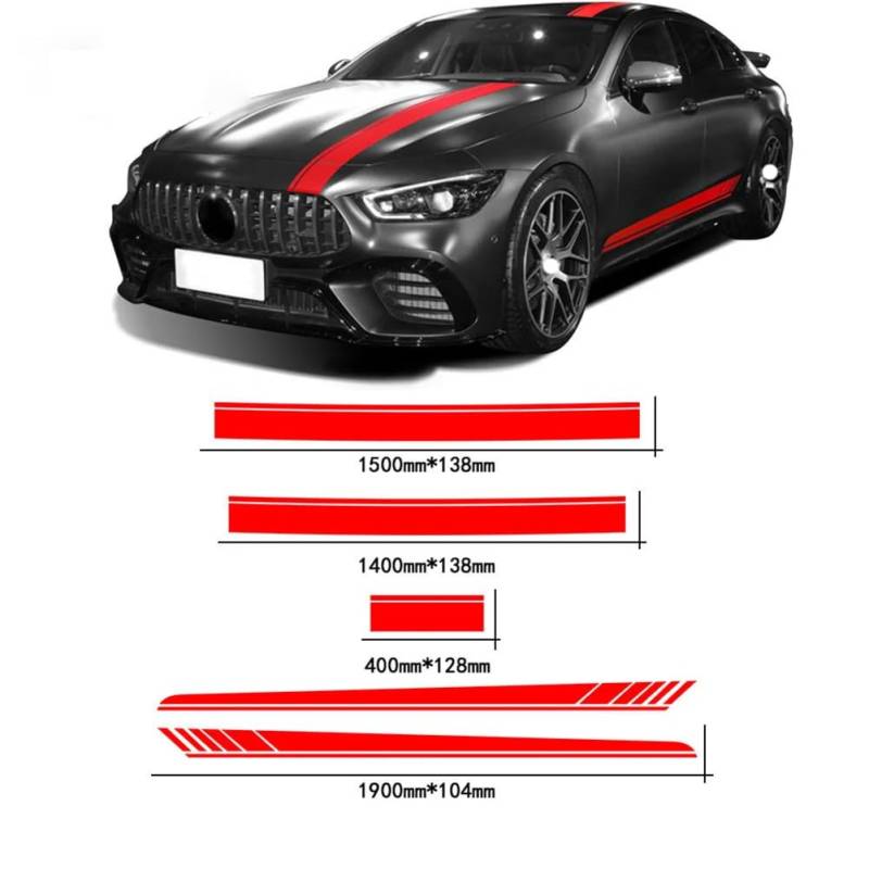 Für M=ercedes B=ENZ AMG GT C190 R190 GTS GTR GTC 2015-On 2021 Body Kit Seitenstreifen Haube Dach Heck Aufkleber Aufkleber Zubehör von ASQFJMHP