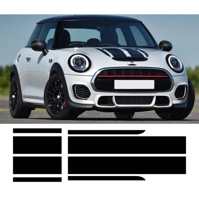 Für Mini, für John, für Cooper Works R50 R52 R53 F56 F55 F57 R56 R57 R58 R59, für JCW Autohaube Motorhaubenstreifen Motorabdeckung Taligate Kofferraumaufkleber von ASQFJMHP