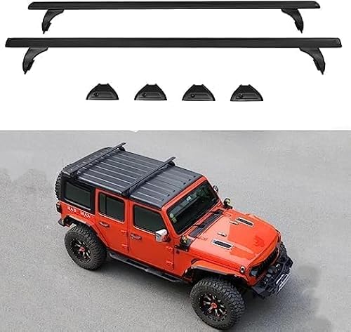 2 Stück Aluminium Auto Querträger Dachträger für Je-ep Wrangler JK JL 2007-2021,Dachgepäckablage Lastenträger Gepäckträger Zubehör,Auto Transport und Aufbewahrung ZubehöR von ASTRAE