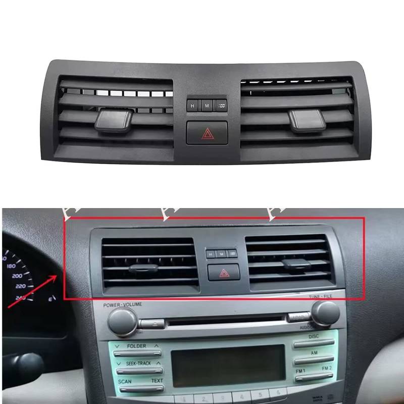 Lüftungsgitter für Klimaanlage, kompatibel mit Toyota Camry Dash 2007–2013, Zierleisteneinsatz, 55660–06100 von ASVEGE