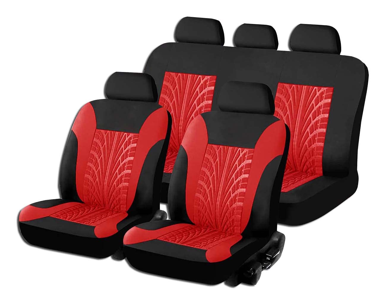 ATB-GIFT Universal sitzbezüge für Auto, Autositzzubehör 9 Stück, Autositzbezüge Set Universal, Schonbezug & Sitzbezüge - car seat Cover(Rot, ganze Sätze) von ATB-GIFT