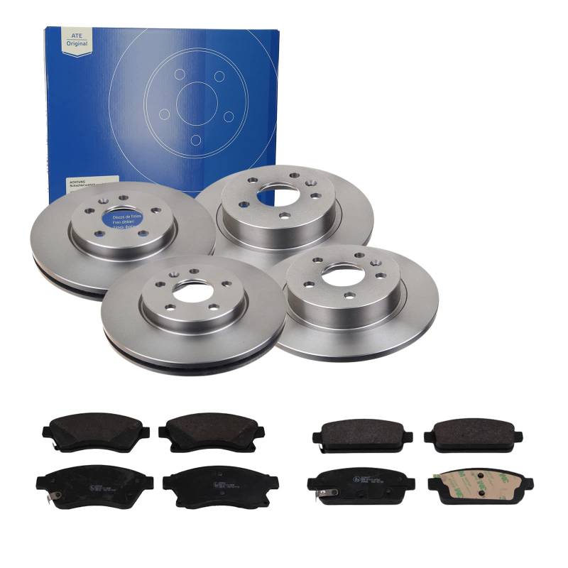 ATE 2 Bremsscheiben + Bremsbeläge Ceramic VA + HA für Opel Astra J P10 von ATE Bundle