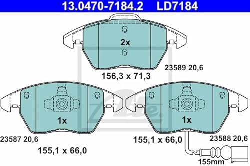 ATE 2 Bremsscheiben + Bremsbeläge Ceramic VA + HA für VW Golf 5 1K1 Golf 6 5K1 von ATE Bundle