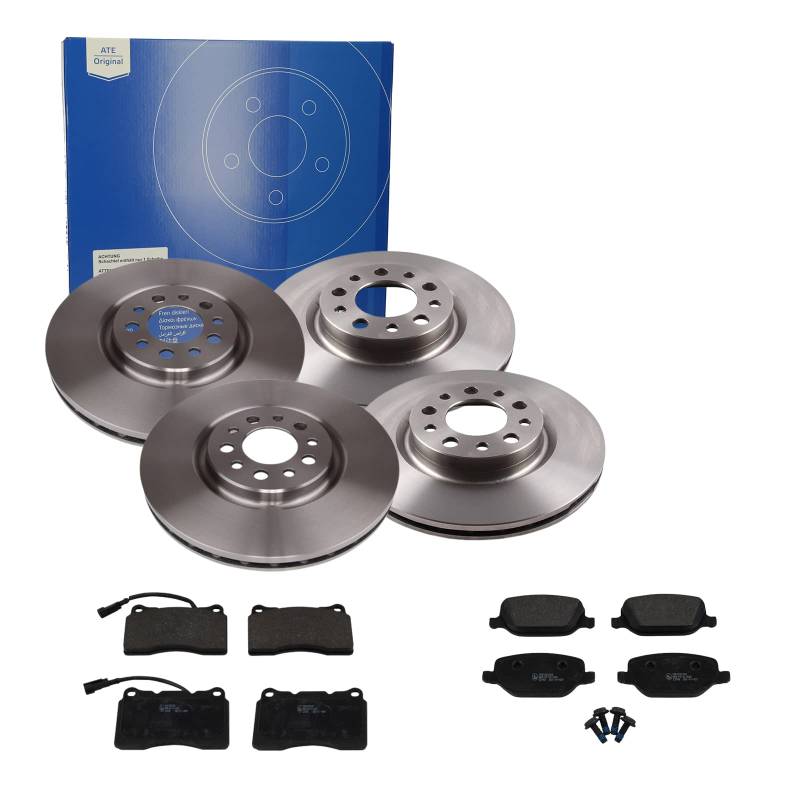 ATE 2 Bremsscheiben + Bremsbeläge VA + HA für Alfa Romeo 159 Sportwagon 939x von ATE Bundle