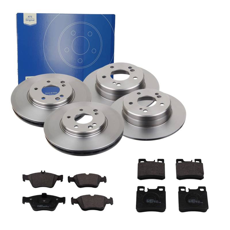 ATE 2 Bremsscheiben + Bremsbeläge VA + HA für Mercedes SLK R170 von ATE Bundle