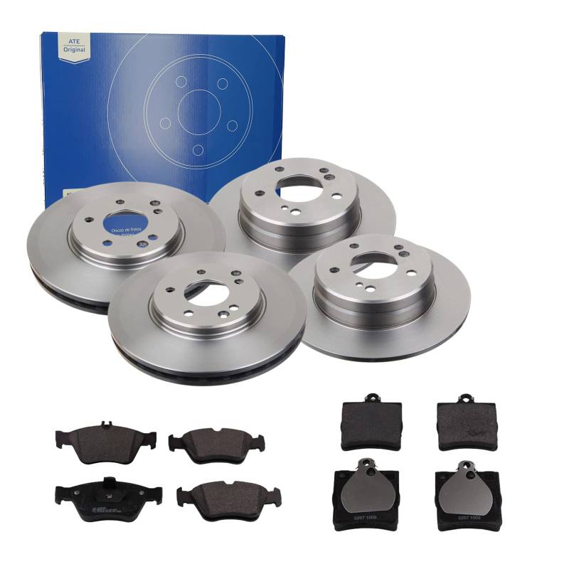 ATE 2 Bremsscheiben + Bremsbeläge VA + HA für Mercedes SLK R170 von ATE Bundle