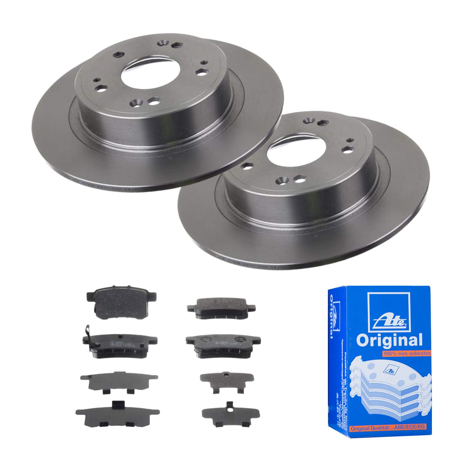 ATE 2 Bremsscheiben Ø282 Voll + Bremsbeläge für Honda Accord 8 CU CW von ATE Bundle