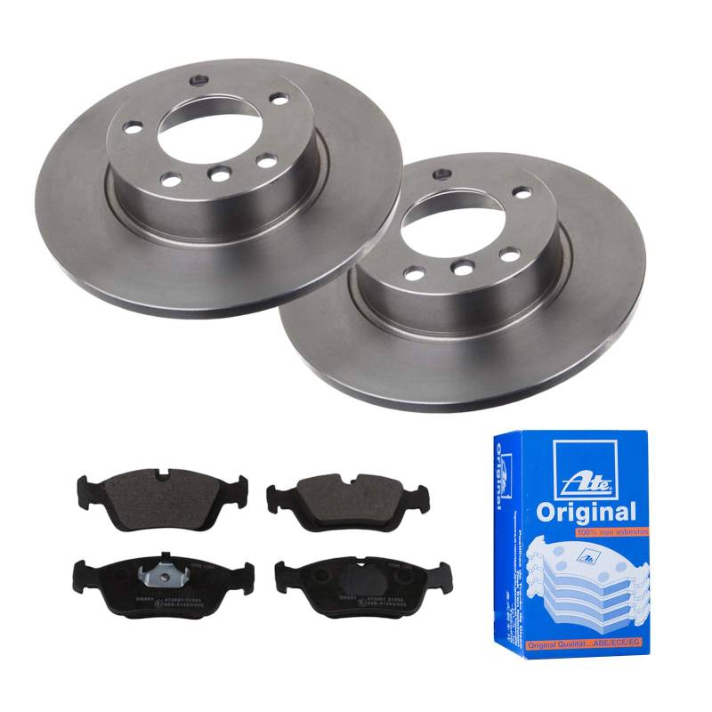 ATE 2 Bremsscheiben Ø286 Voll + Bremsbeläge für BMW 3 E36 3 Compact E36 Z3 E36 von ATE Bundle