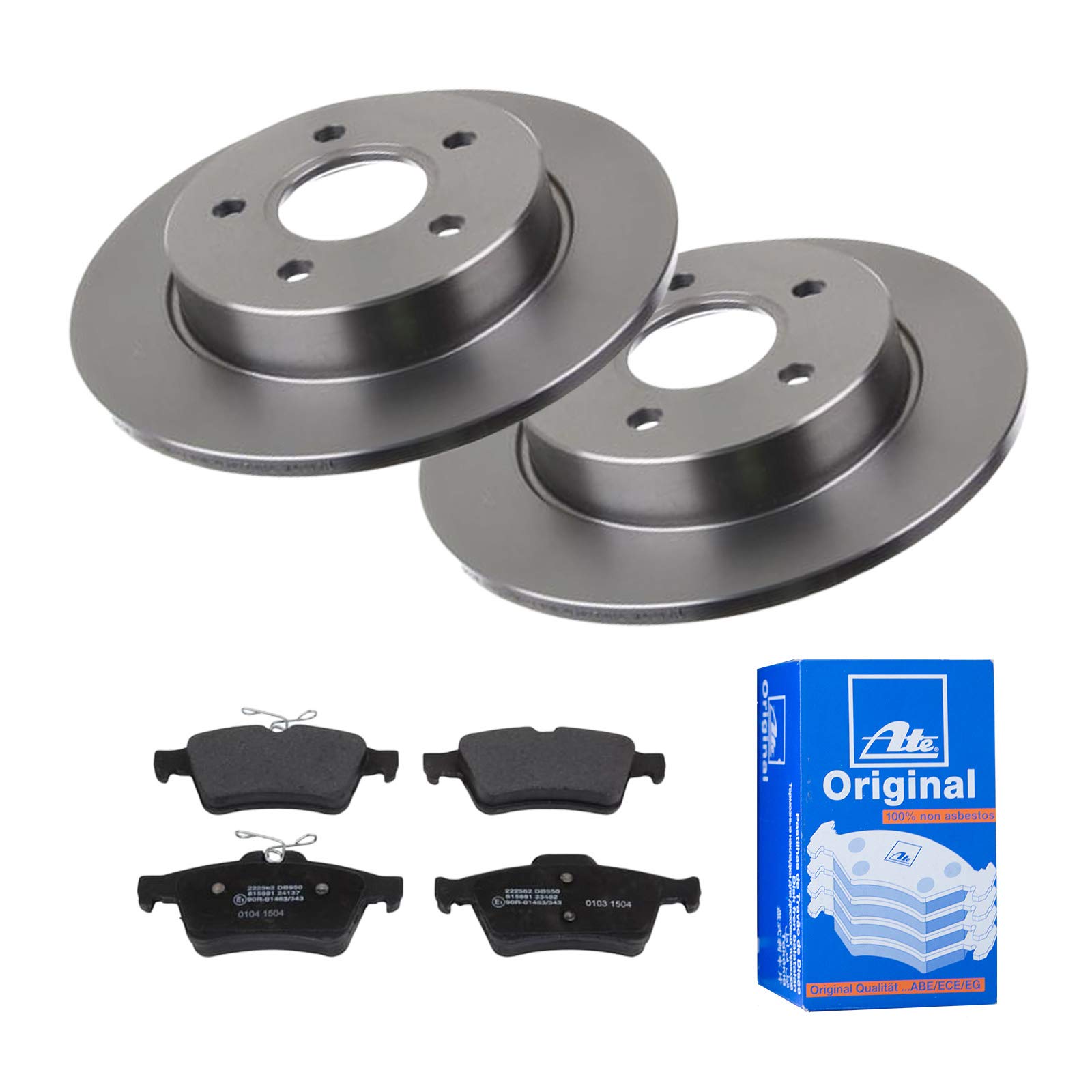 ATE 2 Bremsscheiben Ø265 Voll + Bremsbeläge für Ford Focus 100-Max DM2 Focus 2 von ATE Bundle