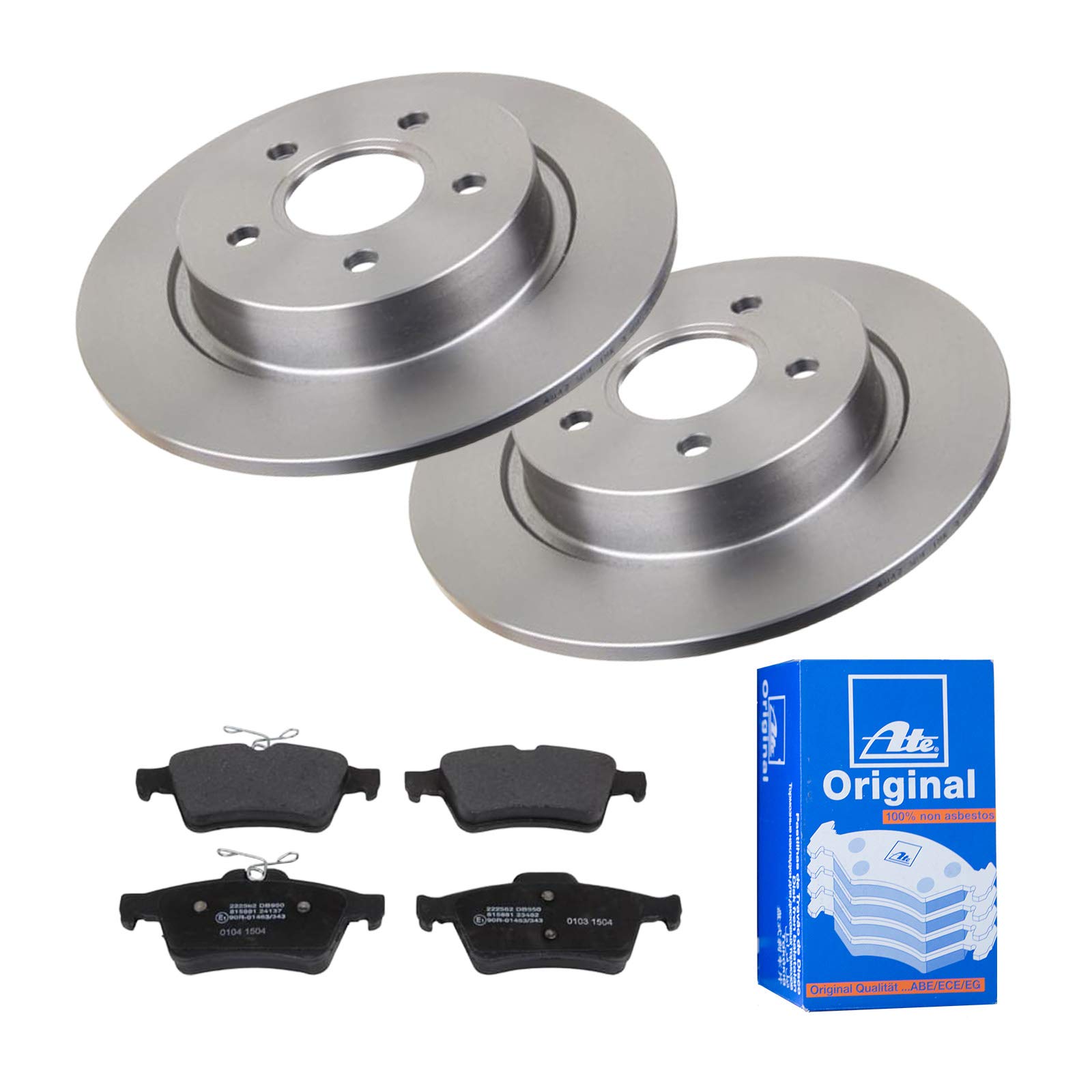 ATE 2 Bremsscheiben Ø280 Voll + Bremsbeläge für Ford Focus 100-Max DM2 Focus 2 von ATE Bundle