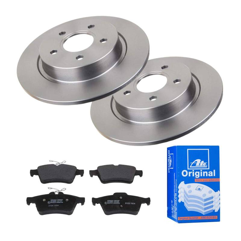 ATE 2 Bremsscheiben Ø280 Voll + Bremsbeläge für Ford Focus 100-Max DM2 Focus 2 von ATE Bundle