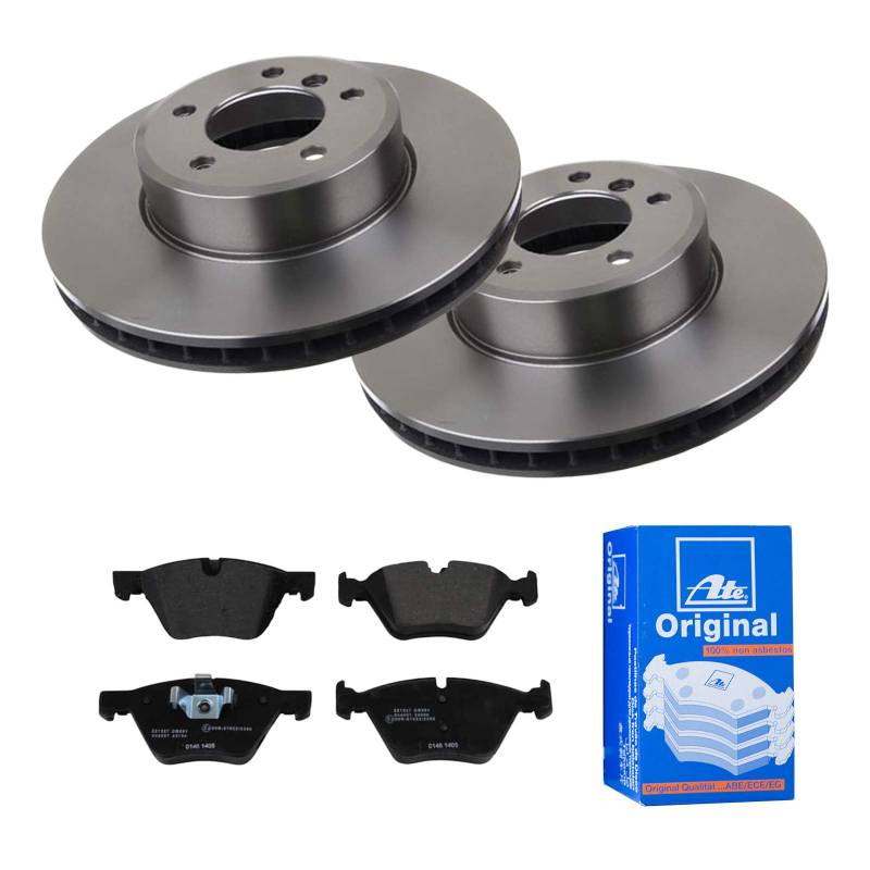 ATE 2 Bremsscheiben Ø324 Belüftet + Bremsbeläge für BMW 5 E60 5 Touring E61 von ATE Bundle