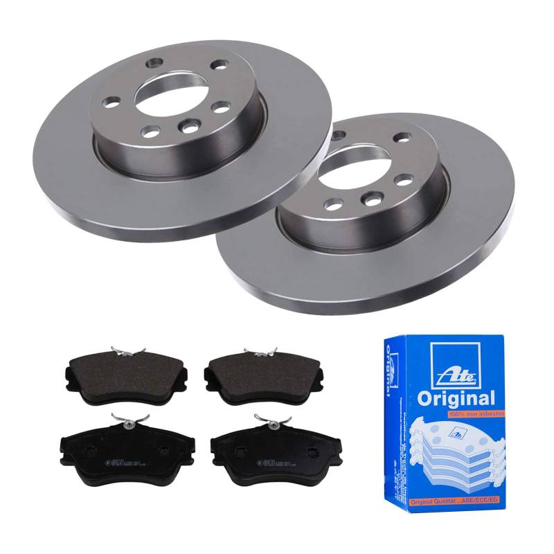 ATE Bremsen-Set 2 Bremsscheiben + Bremsbeläge Bremsensatz Ø282 Einbau Vorne Bremsscheiben-Set Scheibenbremsen passend für VW Transporter T4 von ATE Bundle