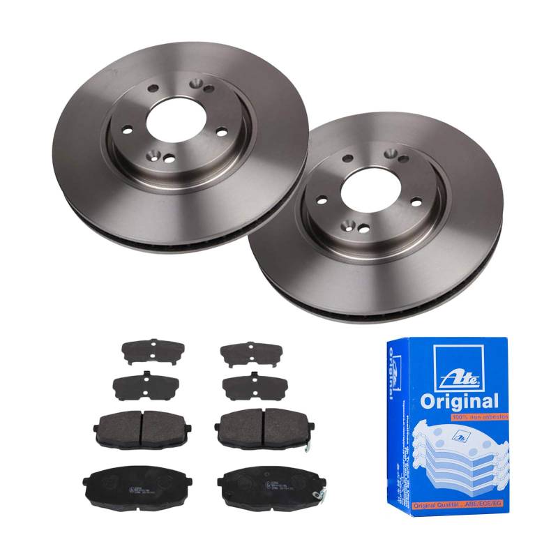 ATE Bremsen-Set 2 Bremsscheiben + Bremsbeläge Bremsensatz Ø300 Einbau Vorne Bremsscheiben-Set Scheibenbremsen passend für Hyundai i30 FD GD von ATE Bundle