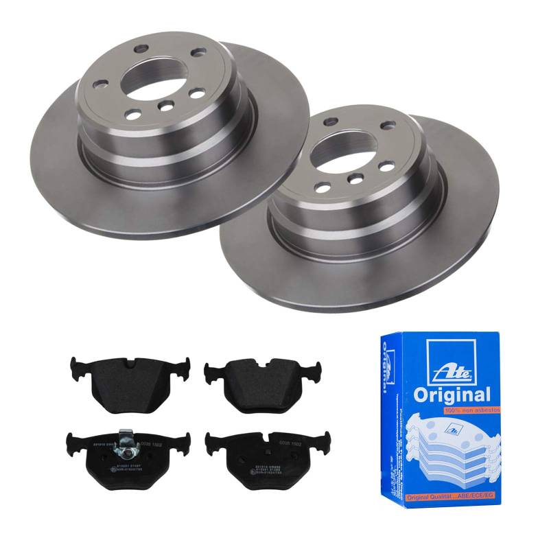 ATE Bremsen-Set 2 Bremsscheiben + Bremsbeläge Bremsensatz Ø324 Einbau Hinten Bremsscheiben-Set Scheibenbremsen passend für BMW X5 E53 von ATE Bundle