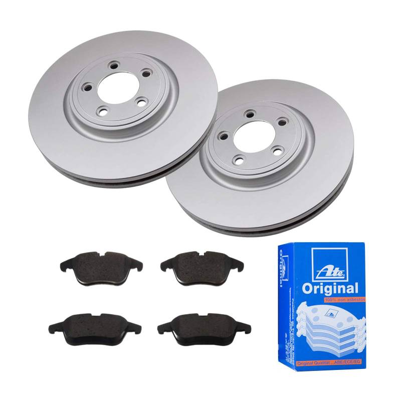 ATE Bremsen-Set 2 Bremsscheiben + Bremsbeläge Bremsensatz Ø326 Einbau Vorne Bremsscheiben-Set Scheibenbremsen passend für Jaguar XF X250 von ATE Bundle