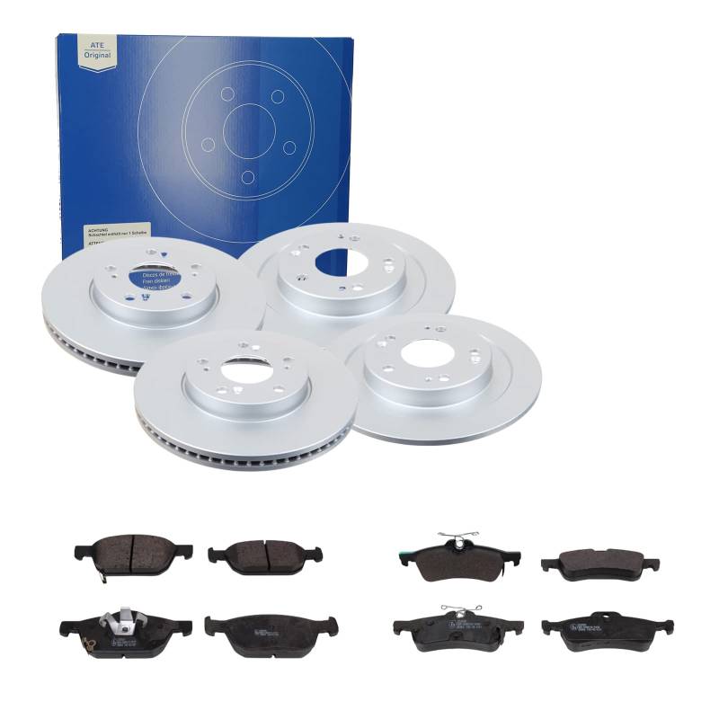 ATE Bremsen-Set 2 Bremsscheiben + Bremsbeläge Einbau Vorne Hinten Bremsscheiben-Set Scheibenbremsen SIZW21HB73 passend für Honda Civic 8 Civic 9 FK von ATE Bundle