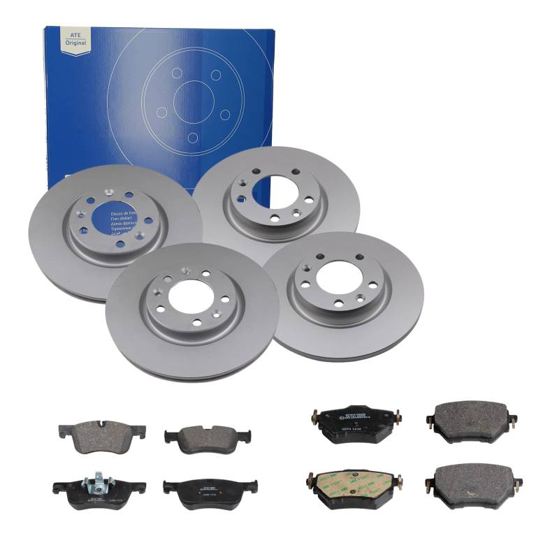 ATE Bremsen-Set 2 Bremsscheiben + Bremsbeläge Einbau Vorne Hinten Bremsscheiben-Set Scheibenbremsen SIZW228K92 passend für Citroen C4 Grand C4 Picasso von ATE Bundle