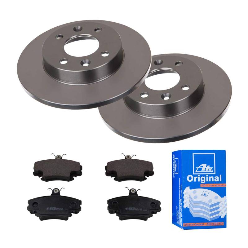 ATE Bremsen-Set 2 Bremsscheiben + Bremsbeläge Ø238 Einbau Vorne Bremsscheiben-Set Scheibenbremsen passend für Renault Clio 2 Twingo 1 C06x von ATE Bundle