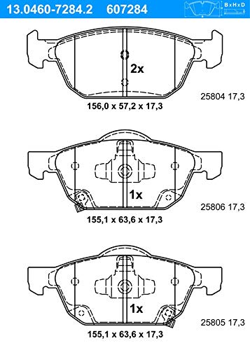 ATE Bremsen-Set 2 Bremsscheiben + Bremsbeläge Ø280 Einbau Vorne Bremsscheiben-Set Scheibenbremsen passend für Honda Civic 10 Civic 9 FK von ATE Bundle