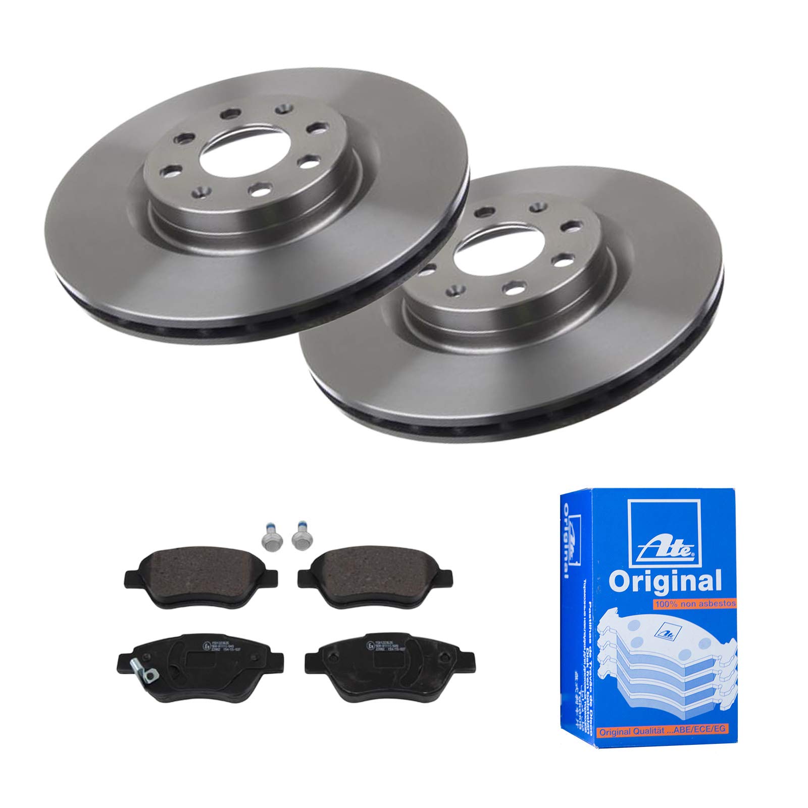 ATE Bremsen-Set 2 Bremsscheiben + Bremsbeläge Ø284 Einbau Vorne Bremsscheiben-Set Scheibenbremsen passend für Opel Adam M13 Vauxh. Adam M13 von ATE Bundle