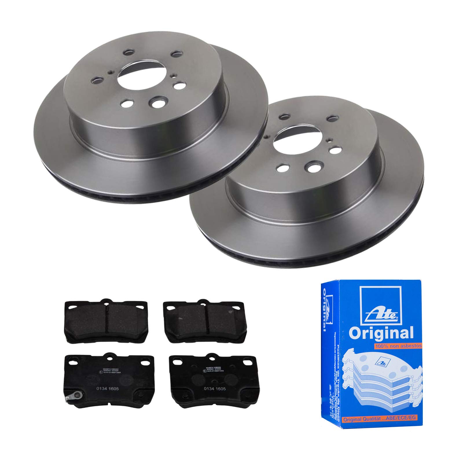 ATE Bremsen-Set 2 Bremsscheiben + Bremsbeläge Ø310 Einbau Hinten Bremsscheiben-Set Scheibenbremsen passend für Lexus GS IS 100 IS 2 xE2x von ATE Bundle