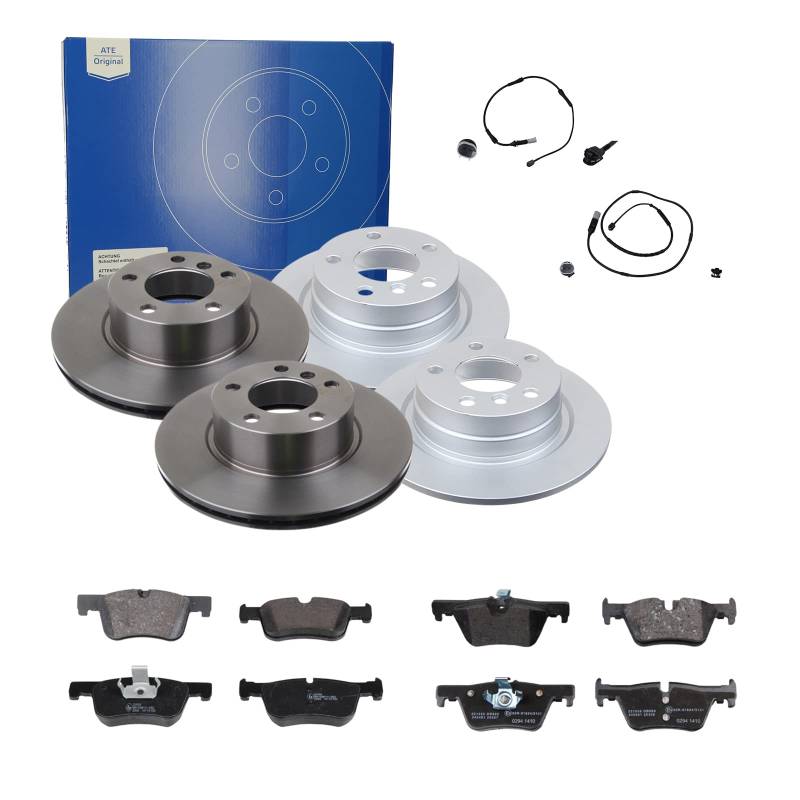 ATE Bremsen-Set 2 Bremsscheiben Ceramic + Bremsbeläge Einbau Vorne Hinten Bremsscheiben-Set Scheibenbremsen passend für BMW 1 F20 F21 von ATE Bundle