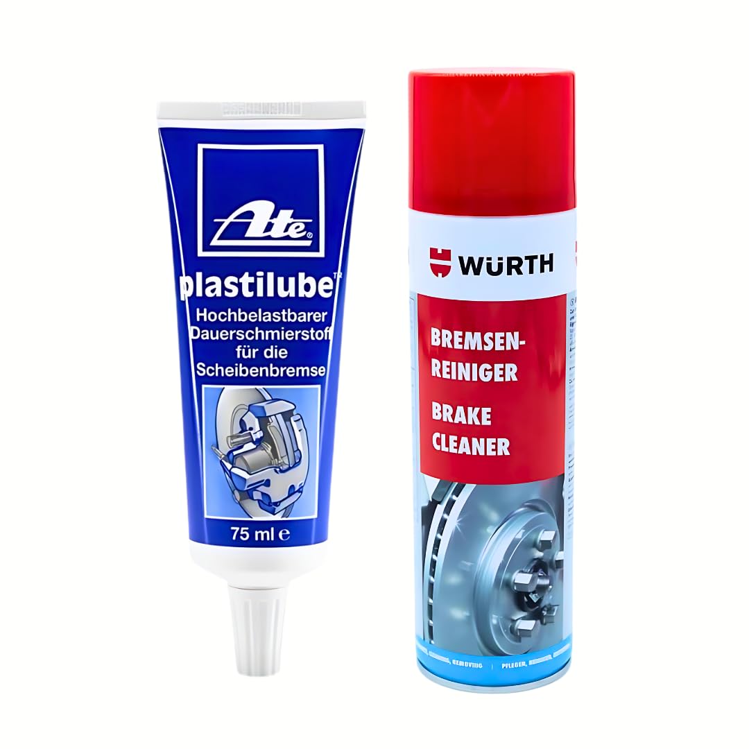 ATE Plastilube 75ml + Würth Bremsenreiniger 500ml - Premium Bremsenpflege Set für maximale Zuverlässigkeit & Sauberkeit von ATE & Würth Bundle