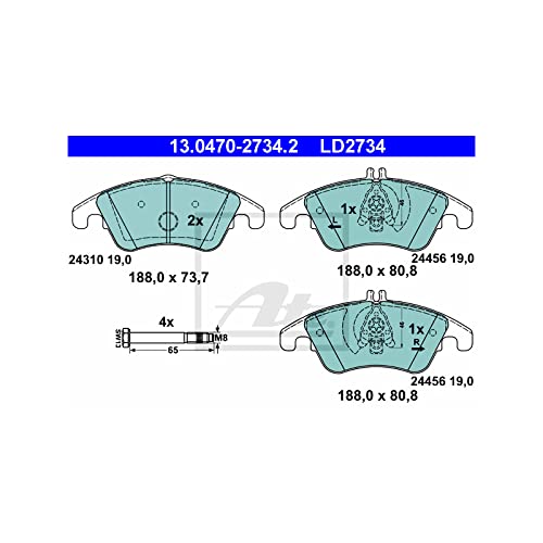 ATE 13.0470-2734.2 Bremsbelagsatz, Scheibenbremse von ATE